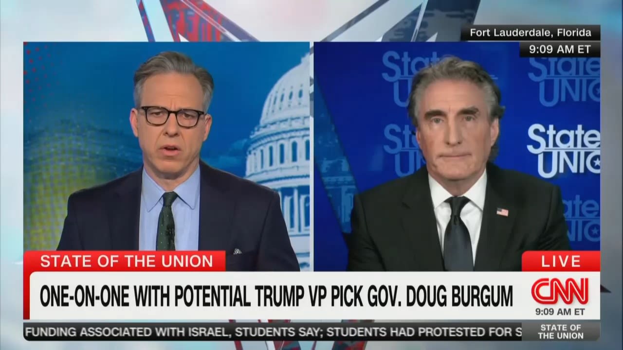 CNN's Jake Tapper and Gov. Doug Burgum Clash About Trump