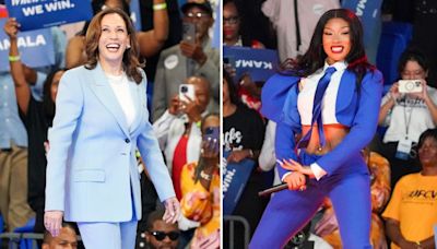 Look of the Week: Megan Thee Stallion and Kamala Harris serve the power pantsuit two ways