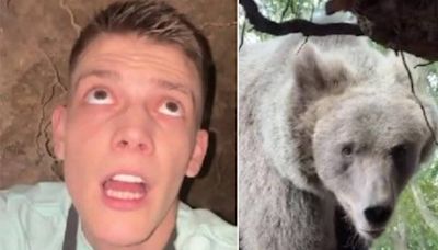 YouTuber 'plays with death' as he enters bear cave moments before it returns