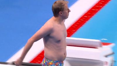 Speedo-wearing Olympic lifeguard goes viral after rescuing swim cap