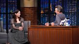 Cristin Milioti Mixes Girly & Grunge Pieces in Crystal Buckle Boots With Floral Dress on ‘Late Night With Seth Meyers’