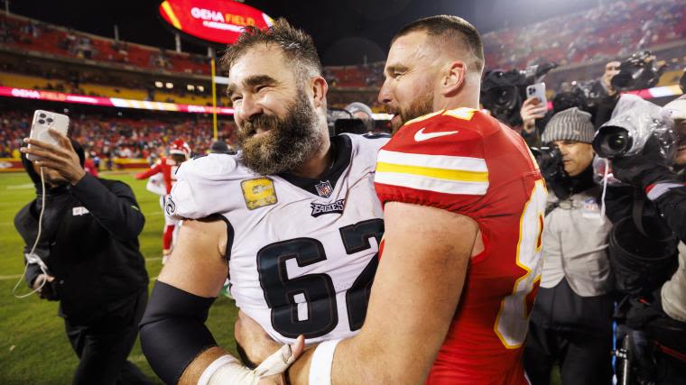 Amazon eyeing Travis Kelce and Jason Kelce's 'New Heights' podcast for 8-figure deal | Sporting News