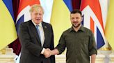 Boris Johnson gives Churchill award to Ukraine's Zelenskyy