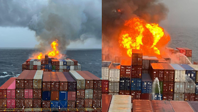 VIDEO: Indian Coast Guard Continues Operation As Fire Persists Onboard Maersk Frankfurt Vessel