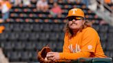 Tennessee pitcher Kirby Connell wears cleats with mustaches on them in College World Series