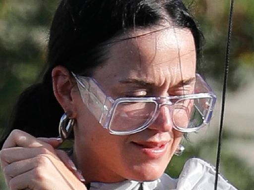 Katy Perry films a dramatic aerial stunt for her new music video