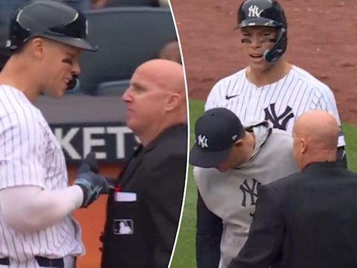 Aaron Judge gets ejected for first time in Yankees career after close call