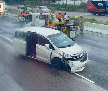 吐露港公路三車相撞 往大埔方向交通受阻