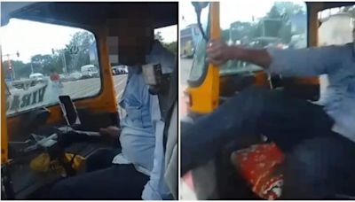 Pune auto-rickshaw driver attacks car, attempts to hit man in viral video | Watch