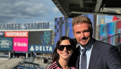 David Beckham e Anne Hatheway posam juntos em jogo do Inter Miami