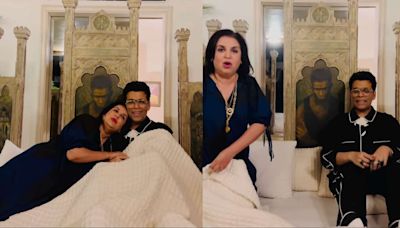 Watch: Farah Khan's hilarious video as she gets 'in bed' with Karan Johar