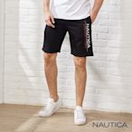 Nautica 男裝 LOGO刺繡刷毛運動短褲-黑色