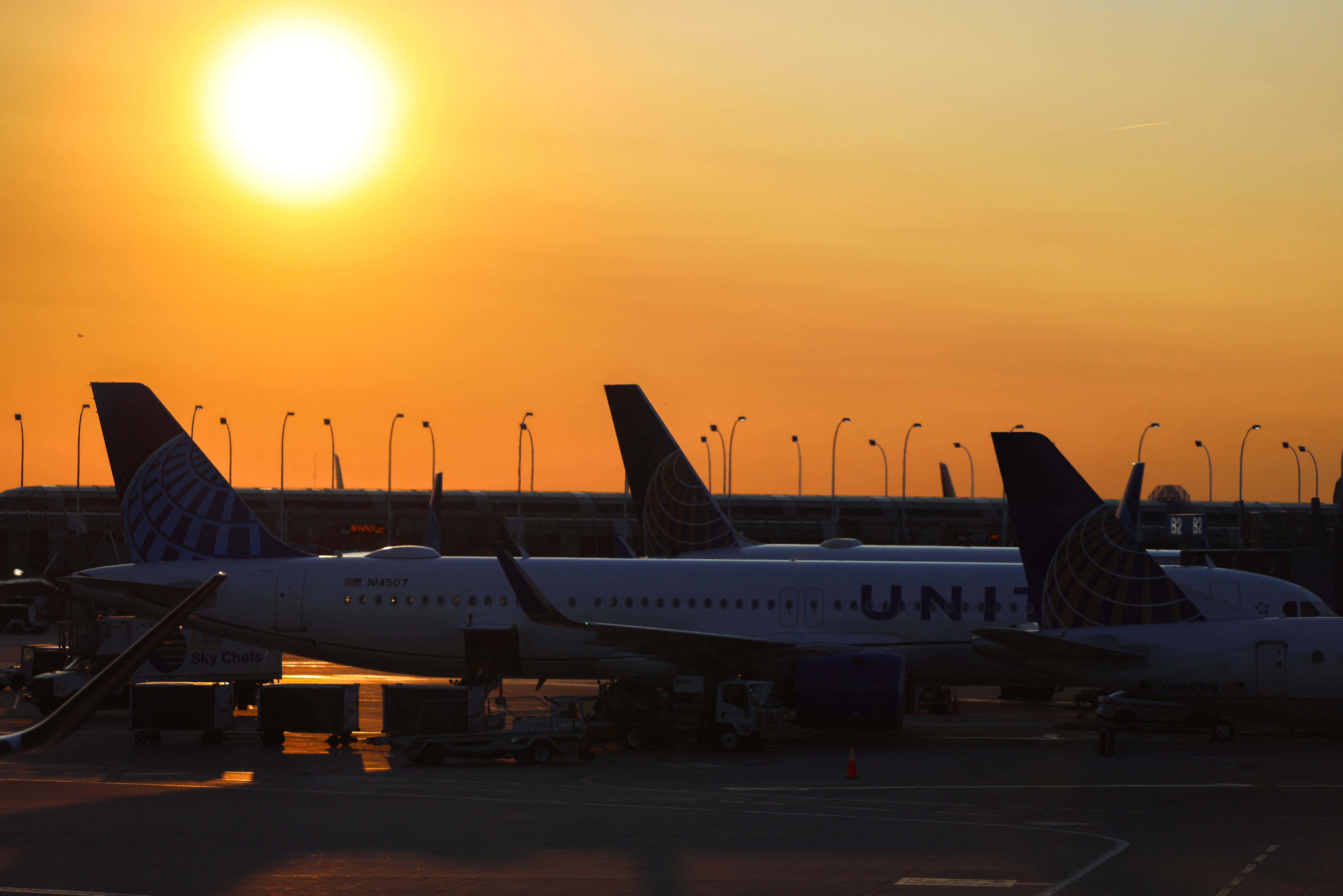 United Airlines plane engine reportedly catches fire before takeoff in Chicago