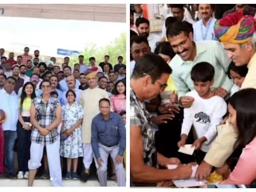 Akshay Kumar poses for photos with fans, shares autographs on the sets of 'Jolly LLB 3' in Rajasthan - See inside - Times of India