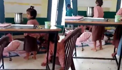 In UP’s Aligarh, Primary School Teacher Sleeps In Class While Students Fan Her, Video Goes Viral