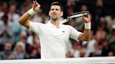 England celebrations briefly interrupt Novak Djokovic’s progression at Wimbledon