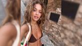Rita Ora Is Sunkissed Under The Italian Sun In A Bohemian Chic Bralette Top And Printed Skirt