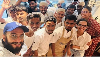 PIC: Parents-to-be Deepika Padukone and Ranveer Singh pose with restaurant staff after enjoying dinner date