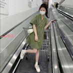 【現貨】胖MM綠色小個子洋裝 韓系學院風時尚休閒減齡連身裙