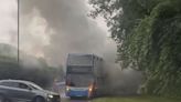 Traffic chaos as major road shuts after Stagecoach bus catches fire