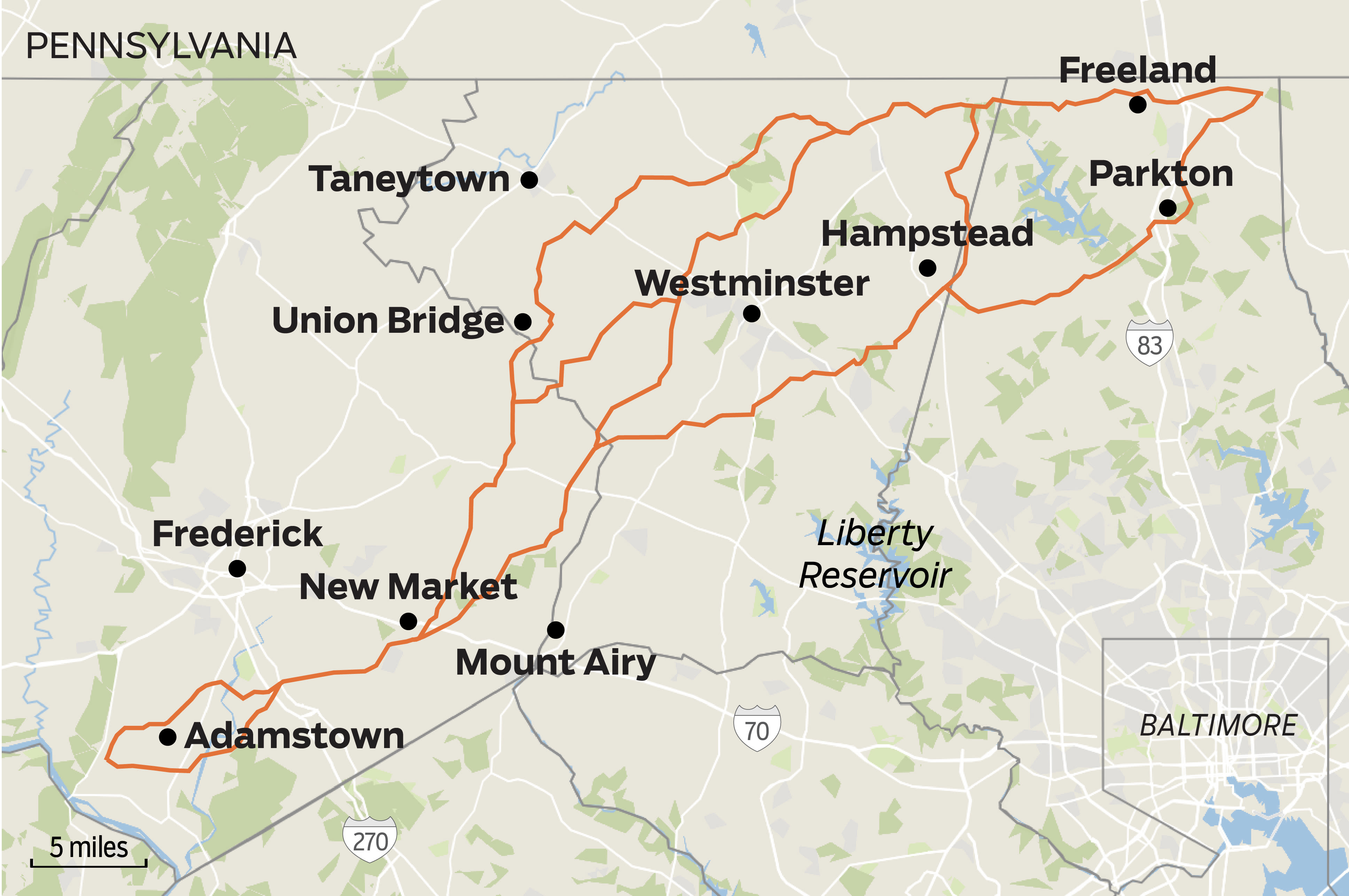 Maps: See potential paths of Maryland Piedmont Reliability Project power lines