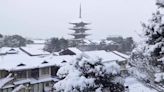Kyoto homes topped with fresh snow as Japan sees once-in-a-decade cold snap