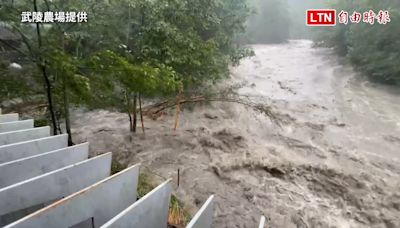 凱米颱風雨彈狂炸 梨山溪水暴漲（武陵農場提供） - 自由電子報影音頻道