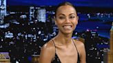 Zoe Saldana Is *So* Sculpted In A High-Slit Skirt In New IG Photos