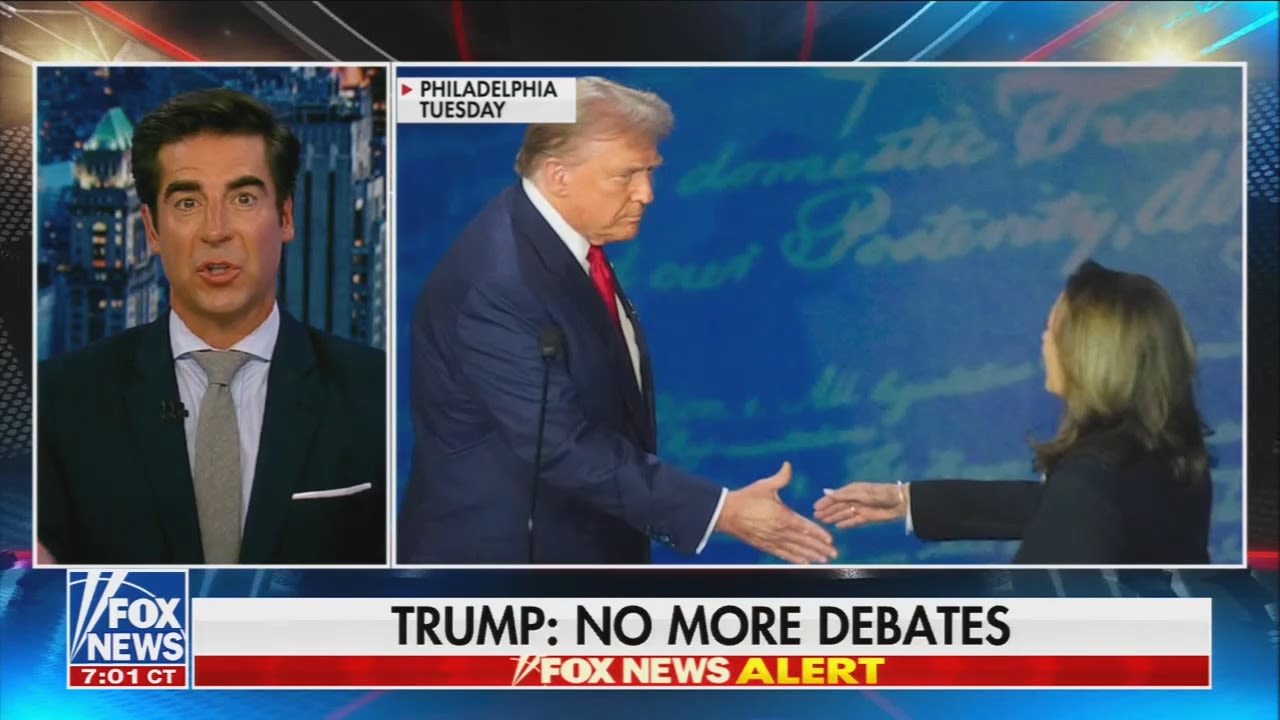 Jesse Watters suggests Donald Trump is “saying ‘no more debates’ as a negotiating tactic