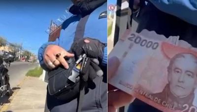 Graban detención de venezolano que ofreció 20 lucas para evitar multa: lo que pillaron en su banano agravó todo