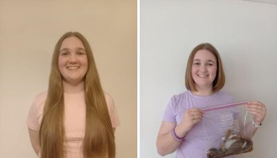 Teenager donates hair to cancer charity for third time