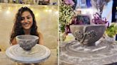 Actress Anindita Bose tries her hand at pottery