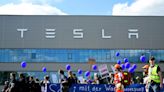 Hundreds protest outside German Tesla factory