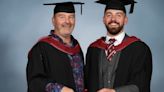 Man, 62, finally graduates from university after 41 years - on same day as his son