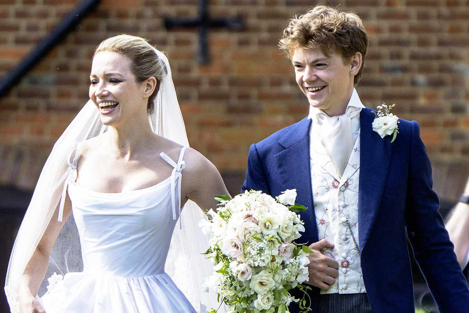 “Love Actually” Star Thomas Brodie-Sangster Marries Actress Talulah Riley in England — with a Horse as Bridesmaid!