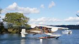 Waterbird seaplane replica in first public flight at Windermere