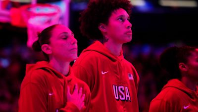 Team USA basketball dominates Germany, Diana Taurasi opens with a 3, Brittney Griner out