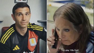 “Dibu” Martínez, Ozzy Osboune y Geezer Butler juntos en la presentación de la camiseta de Aston Villa