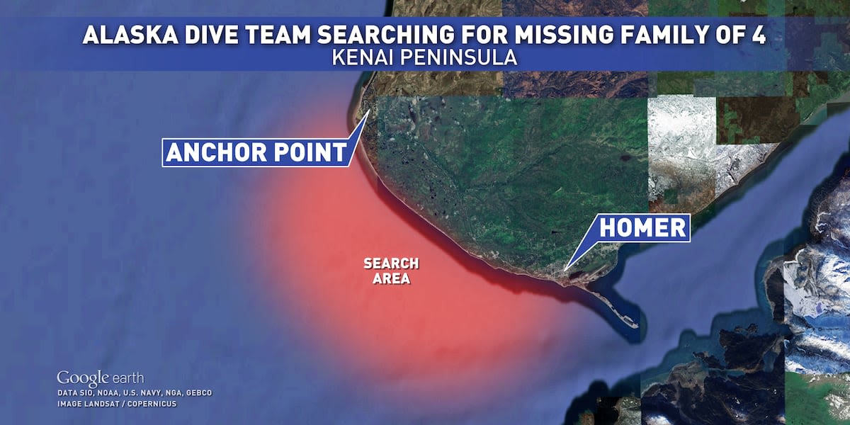 Alaska Dive Rescue team plans to search Homer waters Wednesday for missing Texas family of 4