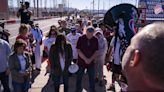 Demonstrators protest voting tabulation process at Maricopa County Election Center in Phoenix