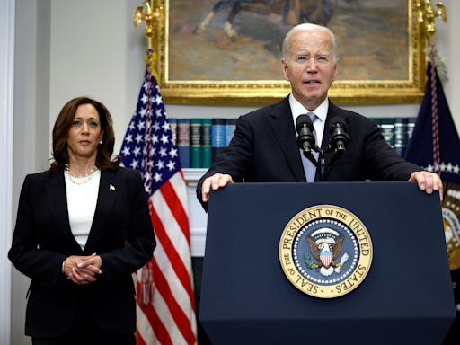 Biden offers Harris emotional endorsement during the VP's first campaign speech since election shakeup: 'I'm watching ya kid, I love ya.'