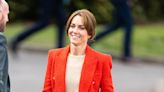 Princess Kate Changes Up Her Style in a Nude Top, Bright Orange Blazer, and Flats