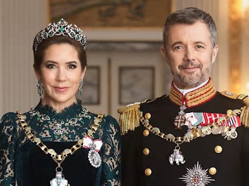 Picture perfect! King Frederik and Queen Mary of Denmark look regal in their first official gala portrait since ascending the throne