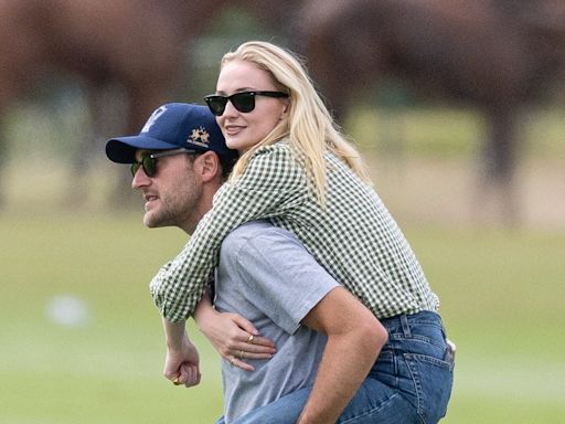 Sophie Turner Gets Piggyback Ride From Peregrine Pearson at Polo Match
