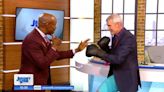 Chris Eubank teaches Jeremy Vine how to box live on TV
