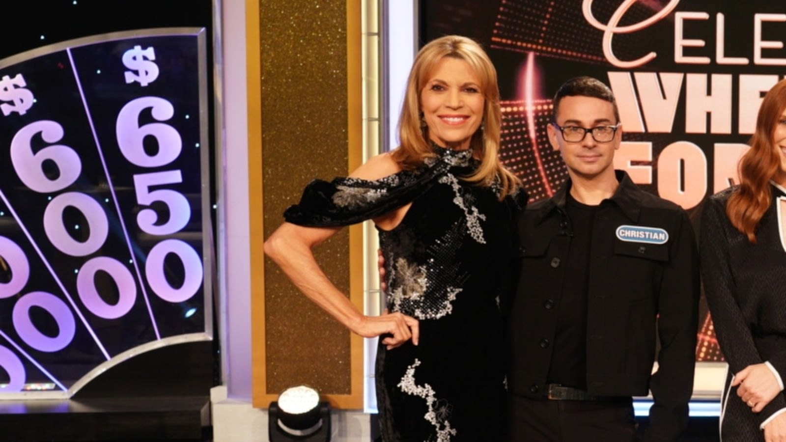 Vanna White wears Christian Siriano dress as designer competes on 'Celebrity Wheel of Fortune'