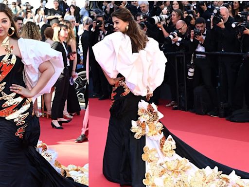 Aishwarya Rai Bachchan Casts A Spell On The Cannes 2024 Red Carpet; Gold Flowers Steal The Show - News18