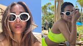 Malaika Arora Looked As Bright As A Neon Light In A Dolce And Gabbana Swim Set In Spain