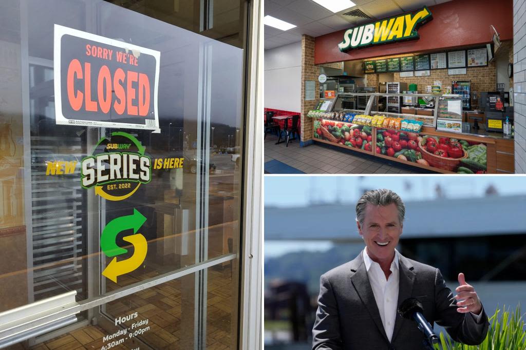 How California’s minimum-wage law could shrink the Subway sandwich chain to its smallest size in decades