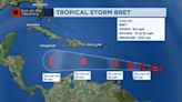 Tropical Storm Bret continues moving westward; Hurricane Hunters to investigate it later today